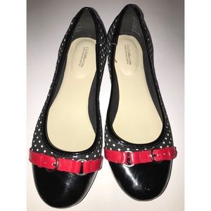 Croft & Barrow sole black white polka dot flats